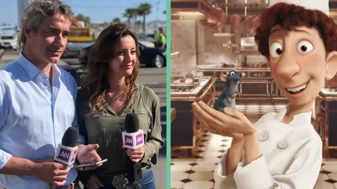 José Luis Repenning y Priscilla Vargas junto a Lingüini de Rataouille.