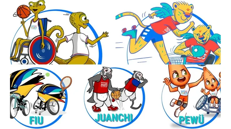 Los cinco candidatos a mascota de los Juegos Panamericanos de Santiago 2023.