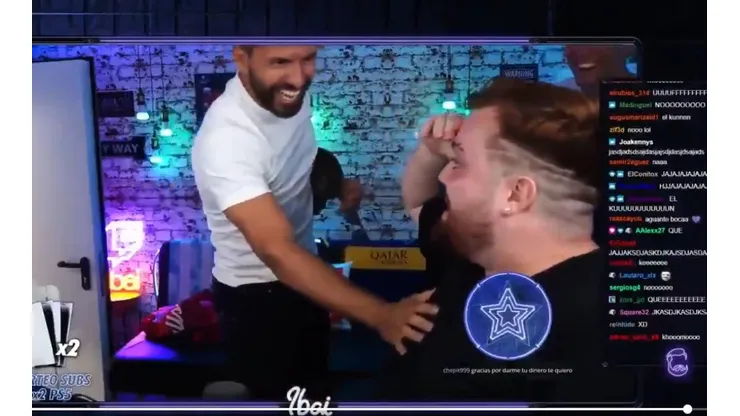 Kun Agüero sorprendió a Ibai Llanos mientras en directo