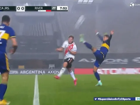 Sólo amarilla: el patadón de Marcos Rojo en el Boca-River
