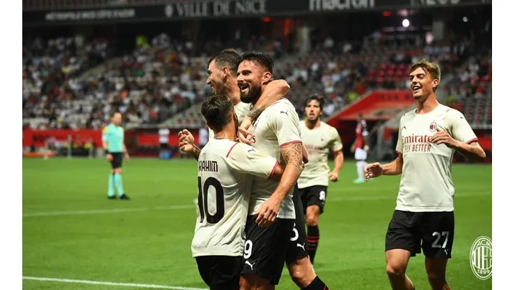 El goleador francés empató el partido en el amistoso del Milan y Niza.