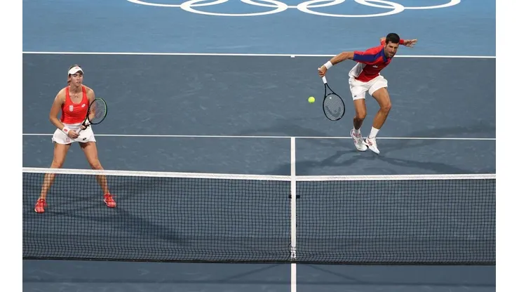 Djokovic no juega por el bronce mixto y deja botada a Nina Stojanovic tras perder el tercer lugar de los singles masculinos de Tokio 2020.