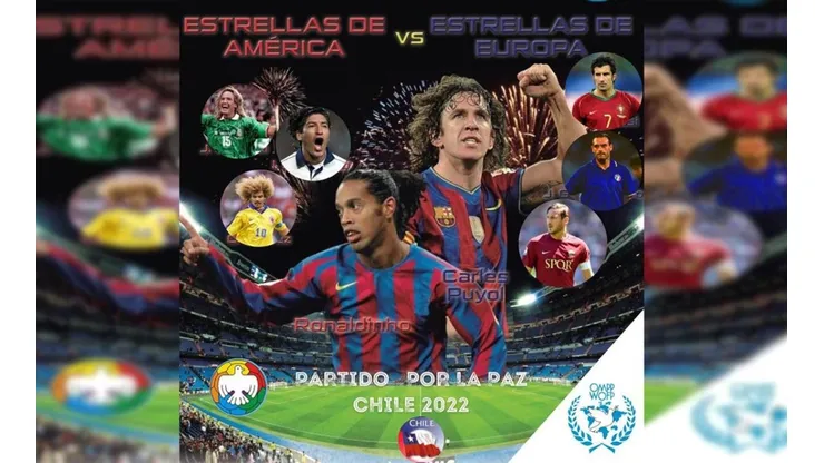 El Partido por la Paz 2022 se jugará en Chile con Ronaldinho.