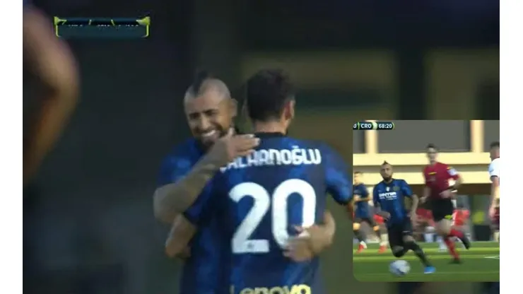 Arturo Vidal jugó cerca de media hora en el amistoso del Inter