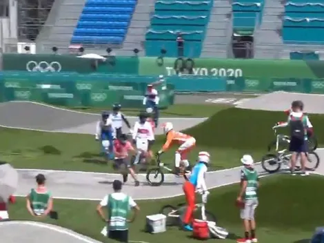 Cruza imprudentemente, choca y lesiona a competidor de BMX