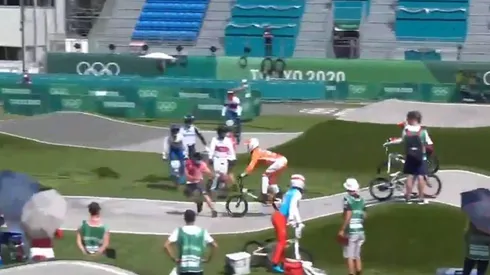 El momento del accidente en el BMX