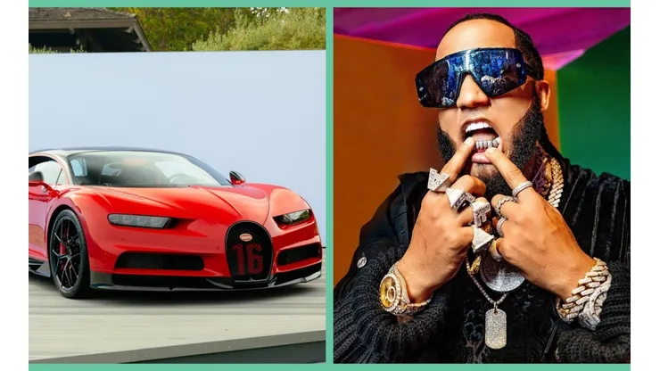 Un Bugatti Chiron similar al que le incendiaron a El Alfa.