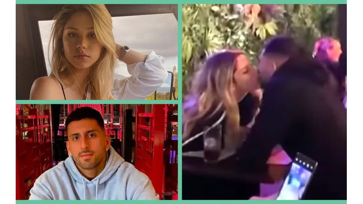 El beso que confirma la relación entre Constanza Ríos y Guillermo Maripán.