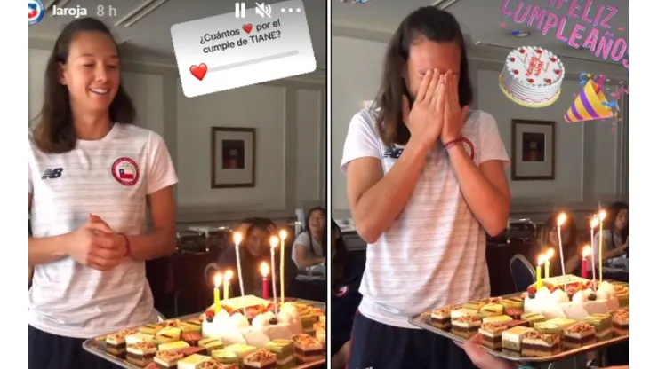 Christiane Endler celebró su cumpleaños en medio la concentración.