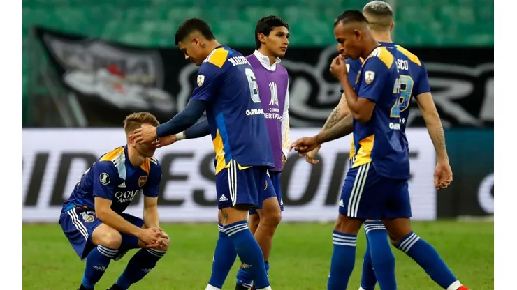 La desazón de los jugadores de Boca Juniors tras fallar los penales.