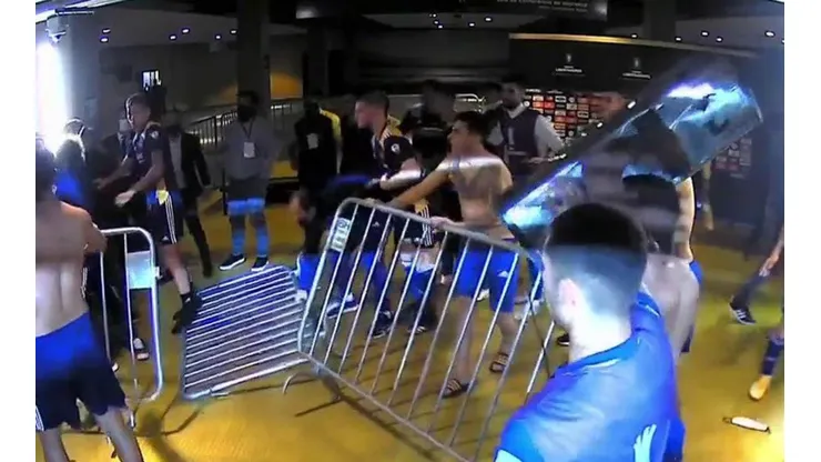 Los jugadores de Boca Juniors tras ser eliminados de la Copa Libertadores