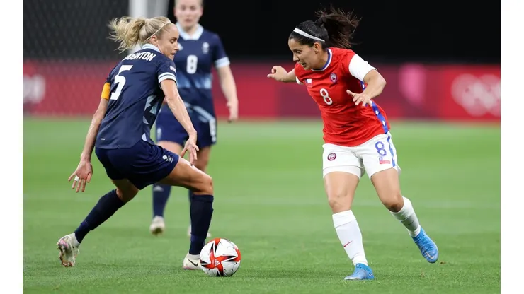 Karen Araya en el duelo de Chile contra Gran Bretaña en Tokio 2020.