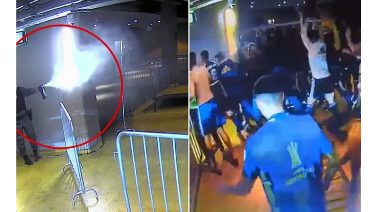 La policía brasileña se enfrentó con la delegación de Boca Juniors.