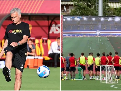 Mou sorprende a La Roma entrenando con pantallas y drones