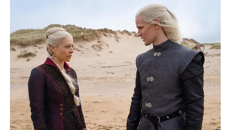 House of the Dragon: Emma D'Arcy como la Princesa Rhaenyra Targaryen y a Matt Smith como Prince Daemon Targaryen.