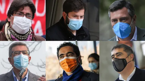 Daniel Jadue, Gabriel Boric, Sebastián Sichel, Joaquín Lavin, Ignacio Briones y Mario Desbordes
