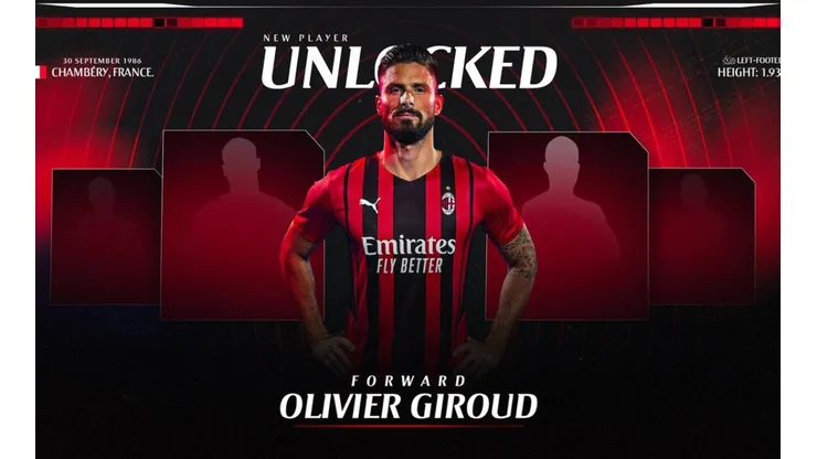 AC Milan anuncia oficialmente el fichaje de Olivier Giroud.