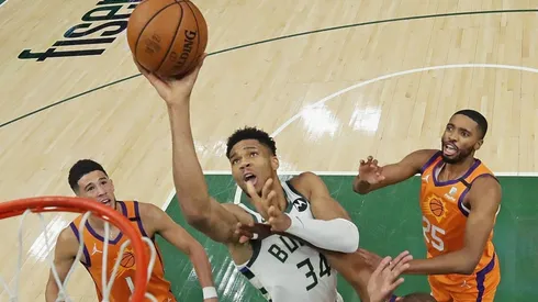 Giannis Antetokounmpo fue una de las grandes figuras en los partidos disputados en el Fiserv Forum.