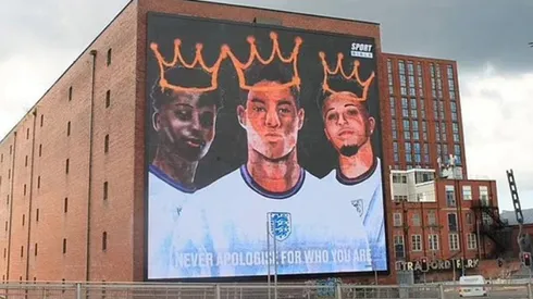 Mural de Saka, Rashford y Sancho en Manchester