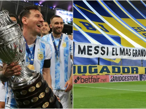 Boca pone flor de lienzo para Messi en La Bombonera