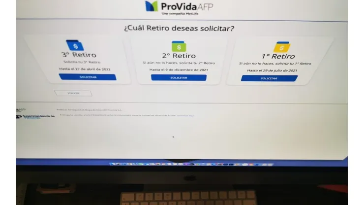 Todavía pueden ser solicitados los retiros anteriores.