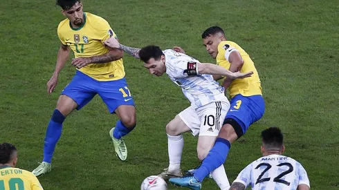 Thiago Silva en la final de la Copa América frente a Argentina