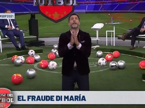 De arrodillarse para pedir que saquen a Di María al festejo