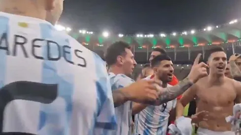 Messi diciéndole que no a De Paul