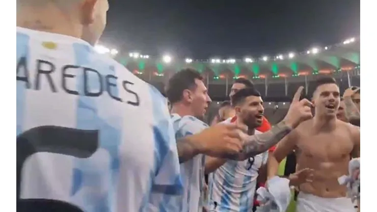Messi diciéndole que no a De Paul
