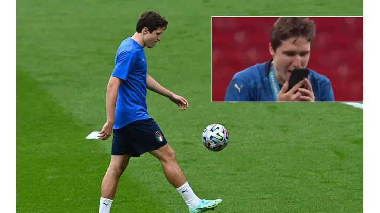 El jugador de la Juventus tuvo una dulce reacción tras alzar la Euro.