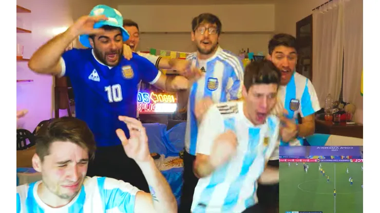 La alegría de Los Displicentes tras el pitazo final que coronó a Argentina como campeón