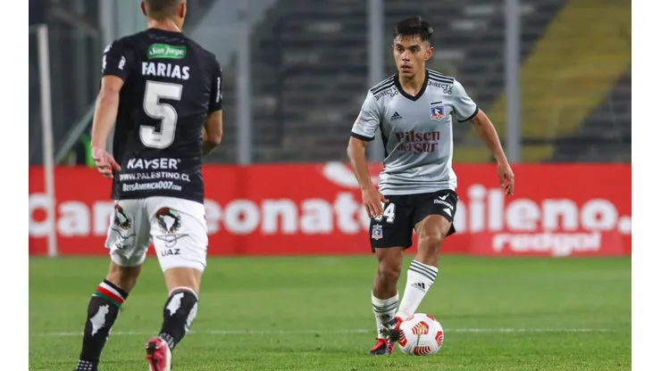Vicente Pizarro en el partido de Colo Colo ante Palestino por la Copa Chile.