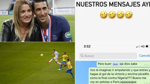 Esposa de Di María le relato el gol un día antes por WahtsApp y con promesa de por medio.