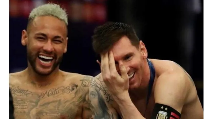 Messi y Neymar se ríen tras el partido que dejó campeón a Argentina