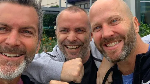 Al centro, Aníbal Sánchez preparándose para una de las terapias que recibió en Estados Unidos.