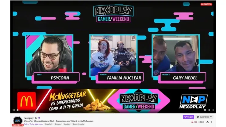 Gary Medel la rompió jugando Fortnite en la Gamer Weekend