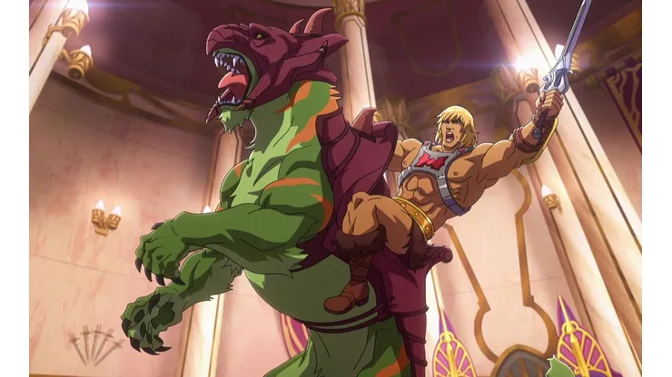 He-Man y Battlecat en una escena de Amos del Universo: Revelación.