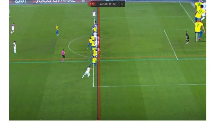 El milimétrico fuera de juego de Erick Pulgar ante Brasil.