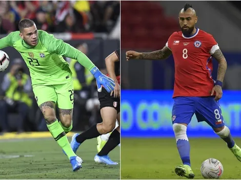 Los dos golazos de Arturo Vidal al brasileño Ederson
