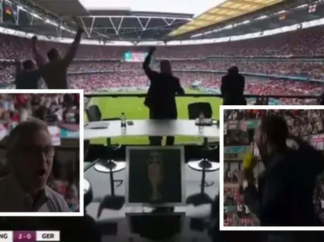 Extasiada celebración de Ferdinand y Lineker en la cara de Klinsmann