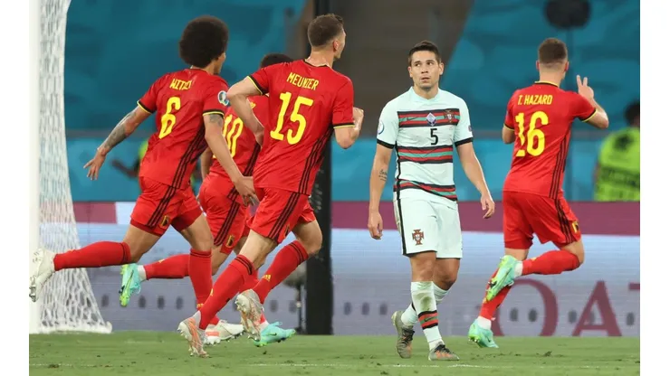 Thorgan Hazard celebra su gol ante Portugal