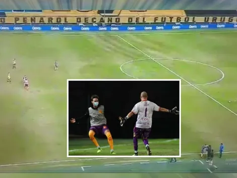 ¡Golazo! Arquero la clava desde mitad de cancha en Uruguay