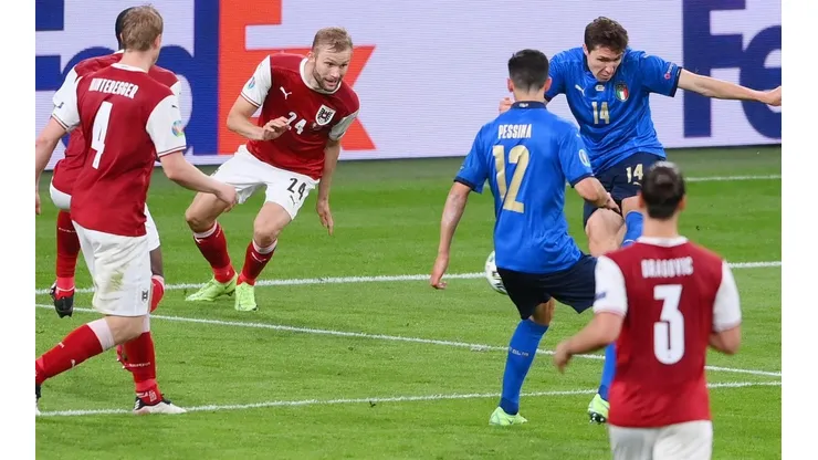 Chiesa y el primer gol de Italia en un sufrido partido contra Austria en la Euro 2020.