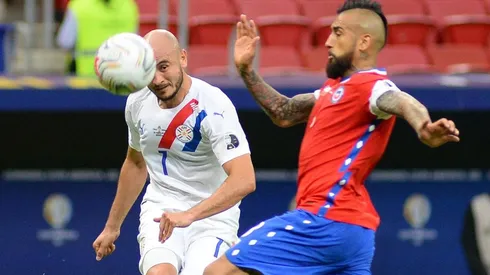 Chile durante su partido con Paraguay por la Copa América.