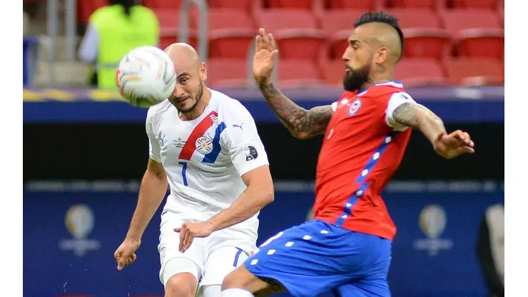 Chile durante su partido con Paraguay por la Copa América.