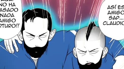 El abrazo de la paz entre los jugadores fue llevado a un cómic