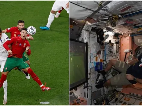 Astronauta ve Francia vs Portugal desde el espacio