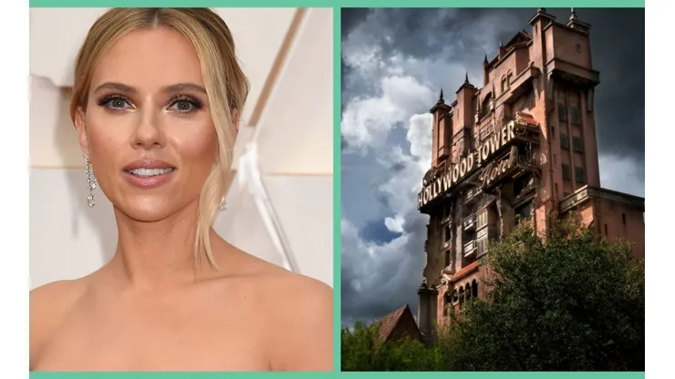 Scarlett Johansson y la atracción de los parques de diversiones de Disney, La Torre del Terror.