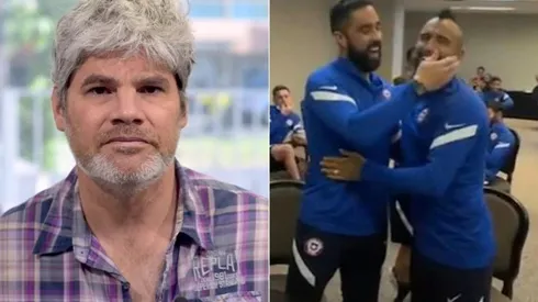 La reacción de Guarello y Luka Tudor al abrazo de Bravo y Vidal