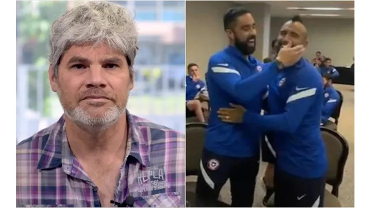 La reacción de Guarello y Luka Tudor al abrazo de Bravo y Vidal